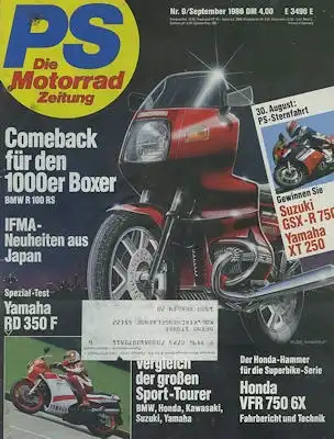 PS Die Motorradzeitung 1986 Heft 9