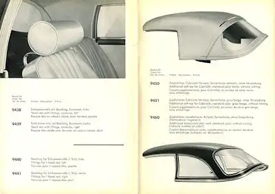 Porsche 356 C Zubehör-Liste 10.1963