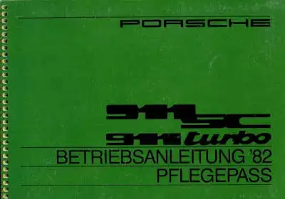 Porsche 911 SC / Turbo Bedienungsanleitung 1982