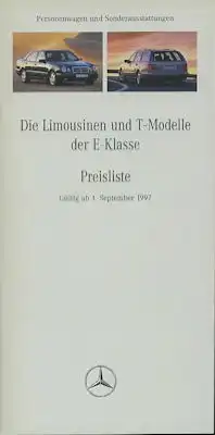 Mercedes-Benz E-Klasse Preisliste 9.1997