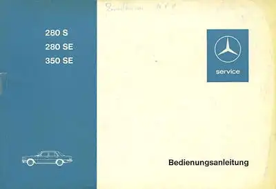 Mercedes-Benz W 116 Bedienungsanleitung 12.1972