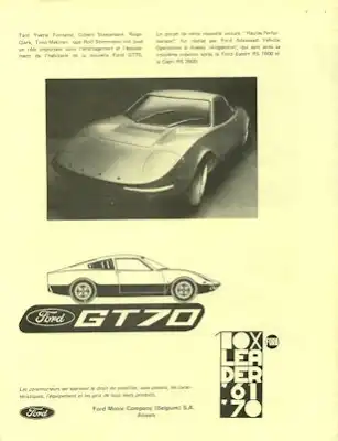 Ford GT 70 Prospekt 1970 f