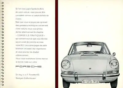 Porsche 912 Bedienungsanleitung 1.1967 f