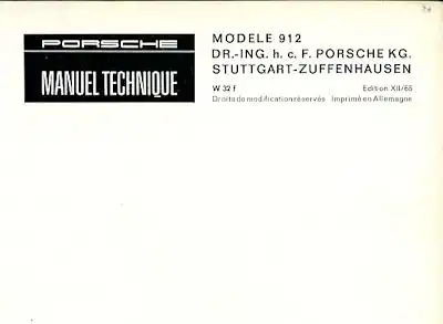 Porsche 912 Bedienungsanleitung 12.1965 f