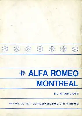 Alfa-Romeo Montreal Bedienungsanleitung 1972