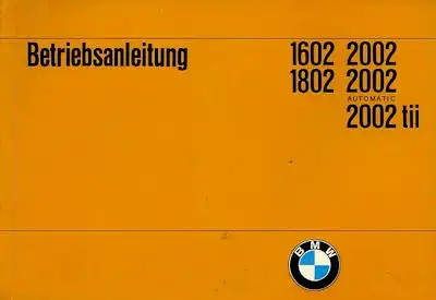 BMW 1600-2002tii Bedienungsanleitung 1972