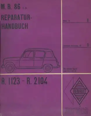 Renault 4 Reparaturanleitung 1963