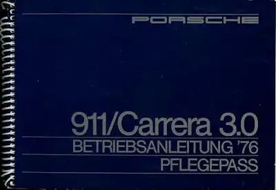 Porsche 911 Carrera 3.0 Bedienungsanleitung 1976