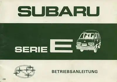 Subaru Serie E Bedienungsanleitung 11.1983