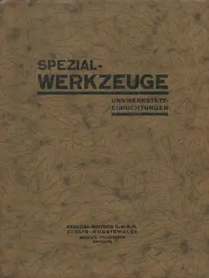 General Motors Spezial Werkzeuge u.a. Ordner 1920er Jahre