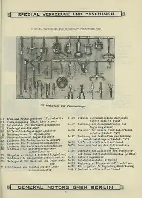 General Motors Spezial Werkzeuge u.a. Ordner 1920er Jahre