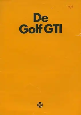 VW Golf 1 GTI Prospekt 8.1976 nl