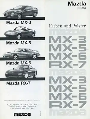 Mazda MX 3 5 6, RX-7 Farben 1.1993