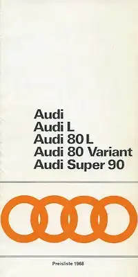 Audi Preisliste 7.1968