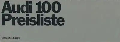Audi 100 Preisliste 1.1969
