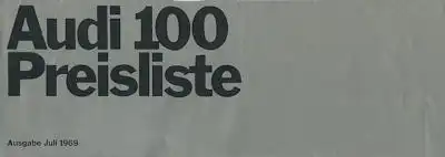 Audi 100 Preisliste 7.1969