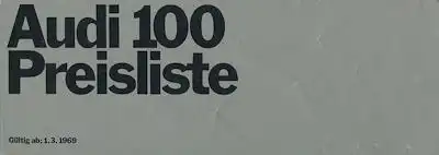 Audi 100 Preisliste 3.1969