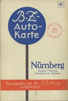 BZ Karte 47 Nürnberg 1930er Jahre