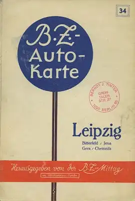 BZ Karte 34 Leipzig 1930er Jahre