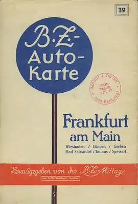 BZ Karte 39 Frankfurt am Main 1930er Jahre