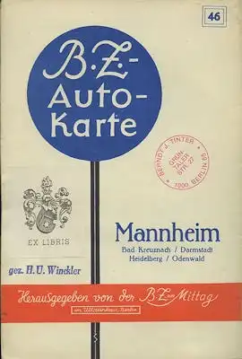 BZ Karte 46 Mannheim 1930er Jahre