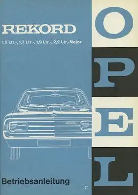 Opel Rekord C Bedienungsanleitung 6.1967