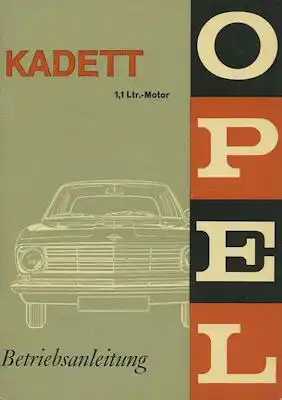 Opel Kadett B Bedienungsanleitung 6.1967
