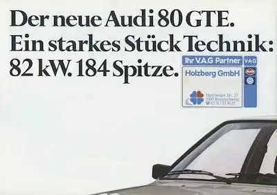 Audi 80 B 2 GTE Prospekt 11.1982