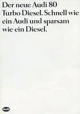 Audi 80 B 2 Turbo Diesel Prospekt 4.1982