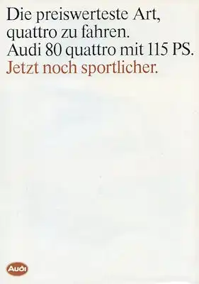 Audi 80 B 2 Quattro Prospekt 9.1984