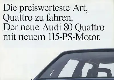 Audi 80 B 2 Quattro Prospekt ca. 1984