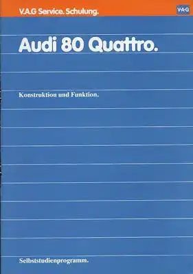 Audi 80 B 2 Quattro Reparaturanleitung 12.1982