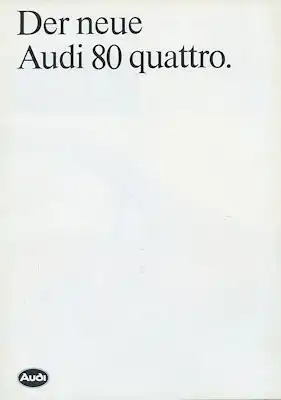 Audi 80 B 2 Quattro Prospekt ca. 1985