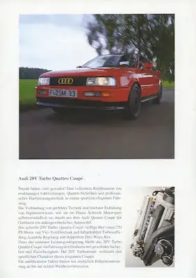 Audi Coupé B 3 / Schmidt Motorsport Prospekt ca. 1990
