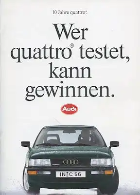 Audi Quattro Prospekt 9.1990