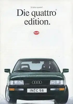 Audi Quattro Edition Prospekt ca. 1990