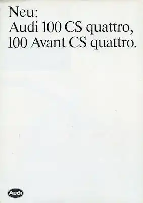 Audi 100 CS Quattro / 100 Avant CS Quattro C 3 Prospekt ca. 1983