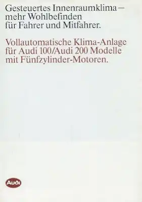 Audi 100 / 200 C 3 Klimaanlage Prospekt 6.1984