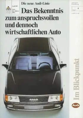 Audi 100 C 3 Im Blickpunkt Prospekt ca. 1984