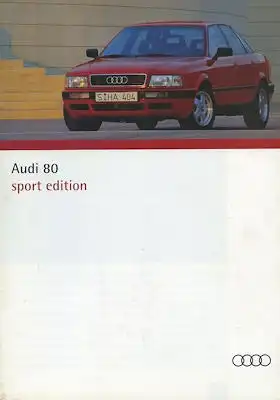 Audi 80 B 4 Sport Edition Prospekt 8.1993