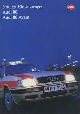 Audi 80 B 4 Notarzt-Einsatzwagen Prospekt 1.1993