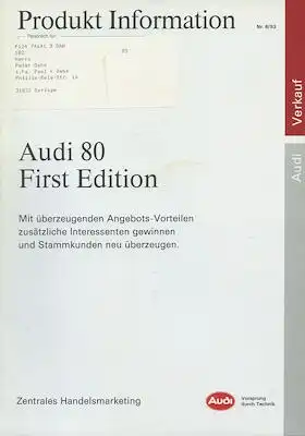 Audi 80 B 4 First Edition Produkt Information 8.1993