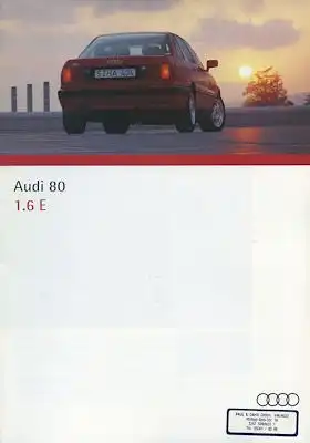 Audi 80 1.6E B 4 Prospekt 8.1993