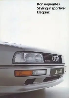 Audi 80 B 3 Zubehör Prospekt 10.1987
