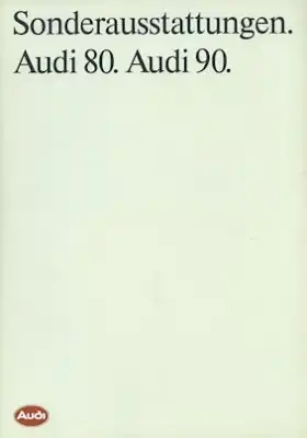 Audi 80 / 90 B 3 Sonderausstattung Prospekt 7.1989