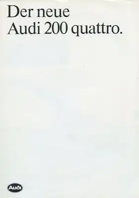 Audi 200 Quattro C 3 Prospekt ca. 1986