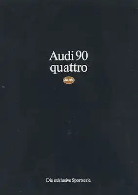 Audi 90 Quattro B 3 Prospekt 8.1987