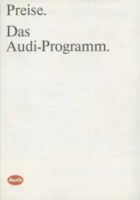 Audi Preisliste 7.1985