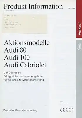 Audi Aktionsmodelle Produkt Information 11.1993