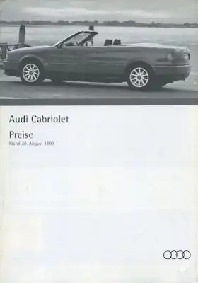 Audi Cabriolet Preisliste 8.1993